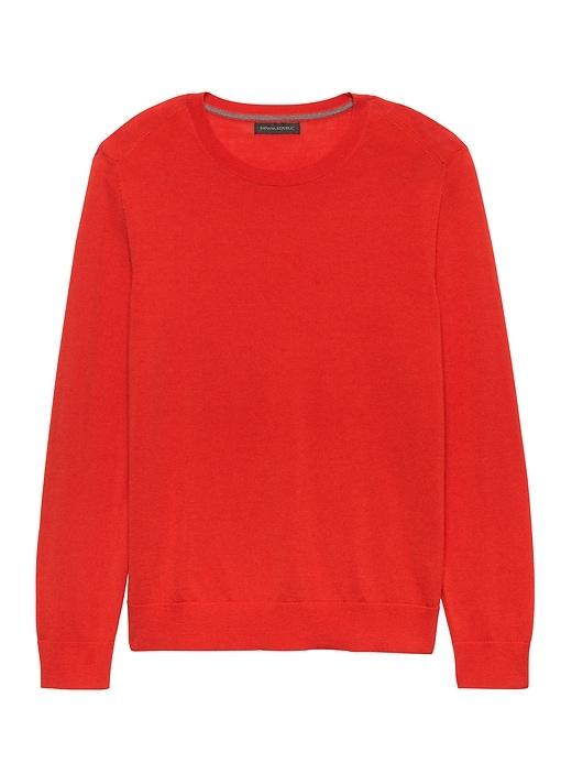 Banana Republic Mens Extra-fine Italian Merino Wool Crew-neck Sweater Sazerac Red Size S