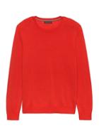 Banana Republic Mens Extra-fine Italian Merino Wool Crew-neck Sweater Sazerac Red Size S