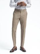 Banana Republic Mens Slim Solid Performance Wool Dress Pant Light Brown Size 34w