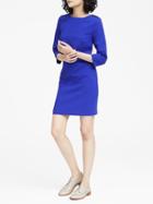 Banana Republic Womens Button-shoulder Shift Dress Bright Blue Size 0