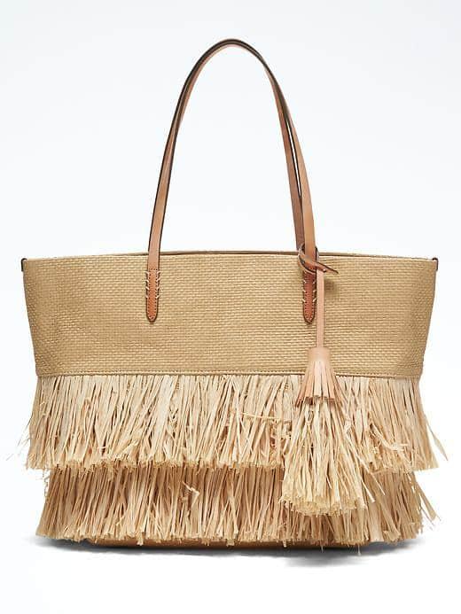 Banana Republic Raffia Tote - Natural