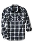 Banana Republic Mens Tailored Slim Fit Check Western Shirt Size L Tall - Washed Indigo