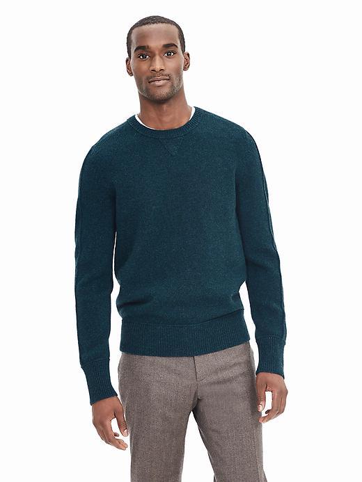 Banana Republic Mens J.c. Rennie &amp; Co. Shetland Wool Crew Pullover Size L Tall - Green River