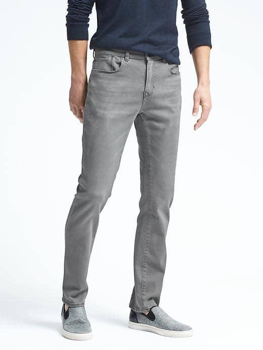 Banana Republic Gray Slim Traveler Jean - Light Gray