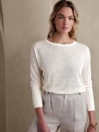 Cait Linen-blend Long-sleeve Sweater