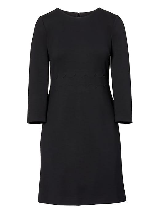 Banana Republic Womens Scallop Ponte Dress Black Size 12
