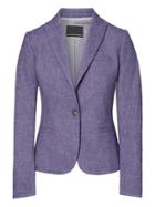 Banana Republic Womens Classic-fit Herringbone Blazer Purple Size 8