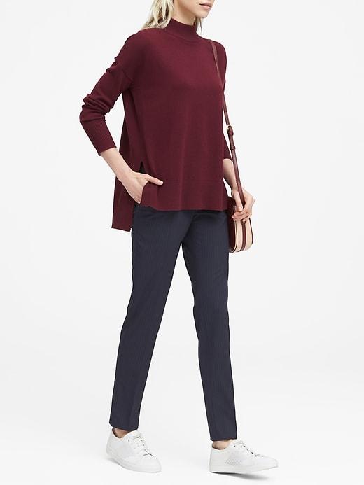 Banana Republic Womens Machine-washable Wool-cashmere Sweater Tunic Burgundy Size M