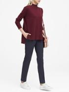 Banana Republic Womens Machine-washable Wool-cashmere Sweater Tunic Burgundy Size M