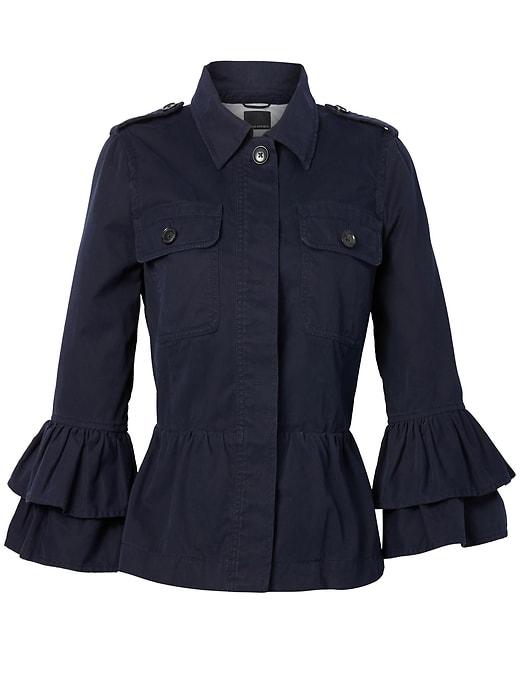 Banana Republic Womens Peplum Utility Jacket Navy Size Xl
