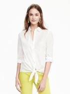 Banana Republic Womens Tie Front Cotton Shirt Size L - White