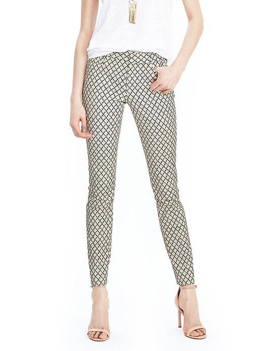 Banana Republic Womens Sloan Fit Print Ankle Pant Size 0 Regular - White Print