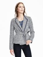 Banana Republic Womens Raw Cut Wrap Jacket Size L Tall - Blue Multi