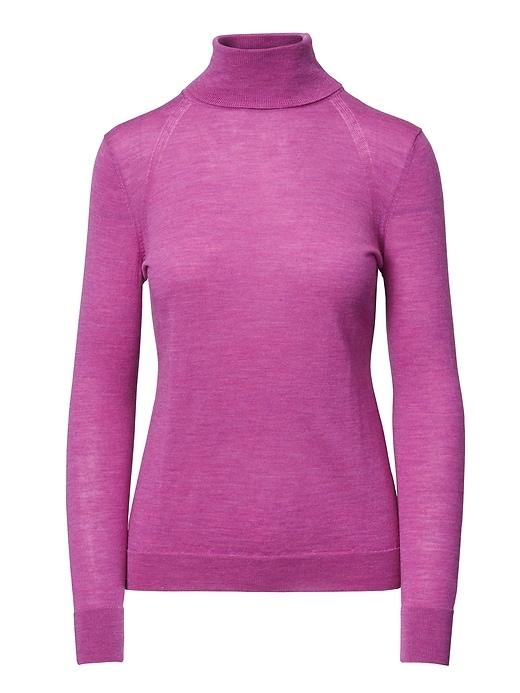 Banana Republic Womens Machine Washable Merino Turtleneck - Amethyst