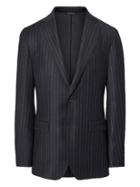 Banana Republic Mens Slim Heritage Navy Pinstripe Italian Wool Suit Jacket Twilight Navy Size 38