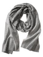 Banana Republic Mens Patterned Wool Blend Scarf Size One Size - Gray
