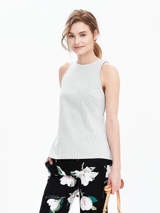 Banana Republic Womens Ponte Pinstripe Tank Size 0 - White