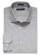 Banana Republic Mens Camden Fit Supima Cotton Stripe Shirt Size L Tall - Gray Sky