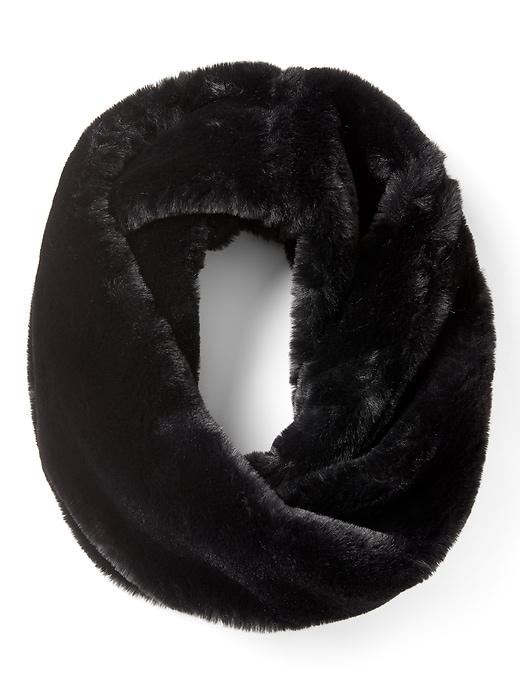 Banana Republic Womens Twisted Faux Fur Snood Scarf Black Size One Size