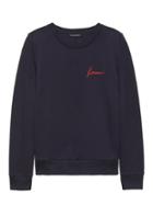 Banana Republic Womens French Terry Fleece Sweatshirt Navy Size M