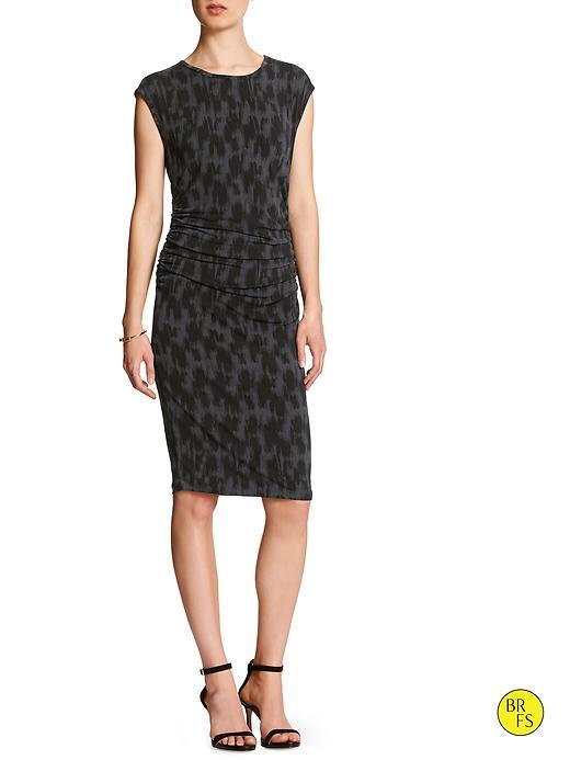 Banana Republic Womens Factory Sleeveless Print Dress Size L - Black And Gray Print