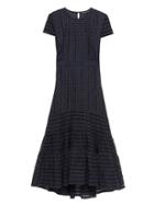 Banana Republic Womens Eyelet Midi Dress Navy Size 2