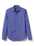 Banana Republic Grant Fit Gingham Shirt - Blue Violet