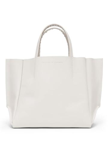 Banana Republic Womens Ampersand As Apostrophe   Stiff Small Half Tote White Size One Size