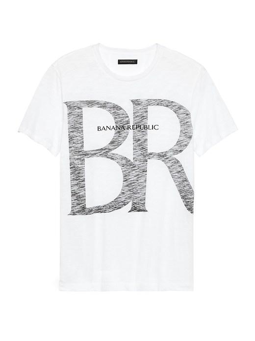 Banana Republic Mens Soft Wash Logo T-shirt White Size L