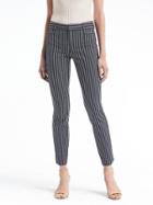 Banana Republic Womens Sloan Skinny-fit Stripe Bi-stretch Ankle Pant Navy Size 12