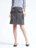 Banana Republic Womens Fringe Tweed A Line Skirt - Blue Combo