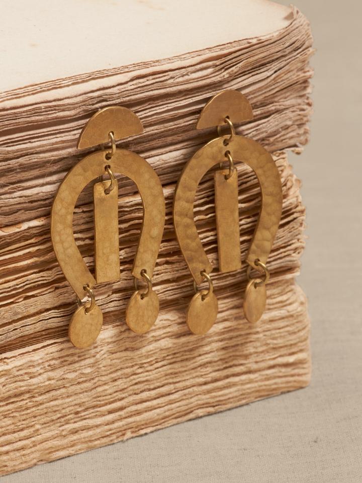 Geometric Hammered Earrings | Aureus + Argent
