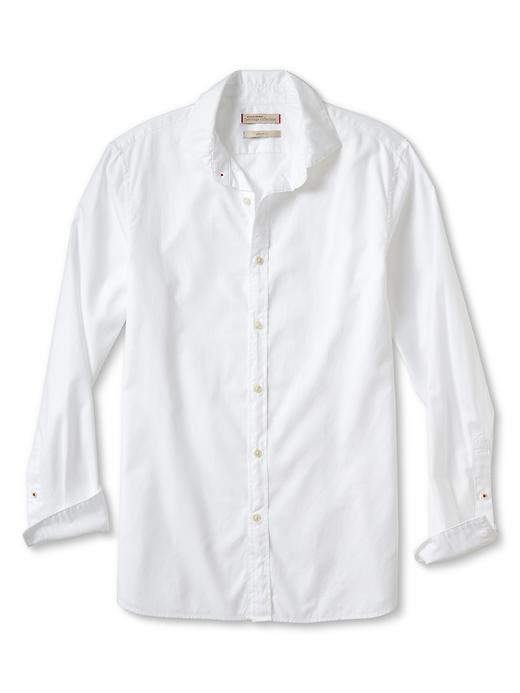 Banana Republic Mens Grant Fit Solid Shirt Size L Tall - White