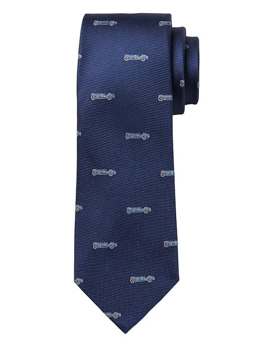 Banana Republic Mens Monaco Race Silk Nanotex Tie Dark Malachite Size One Size
