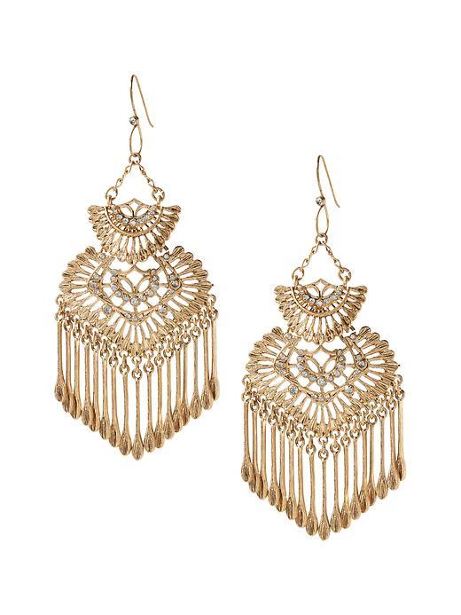 Banana Republic Embroidered Chandelier Earring Size One Size - Gold