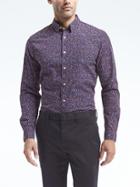 Banana Republic Mens Grant Fit Floral Italian Cotton Shirt - Blue Print
