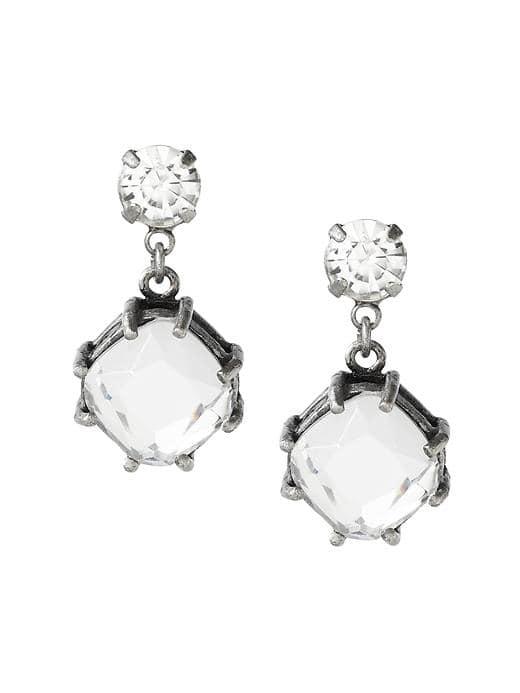 Banana Republic Soft Geo Petal Drop Earring - Clear