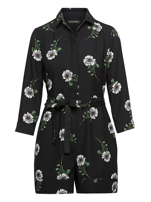 Banana Republic Womens Floral Tie-waist Romper Floral Size 6