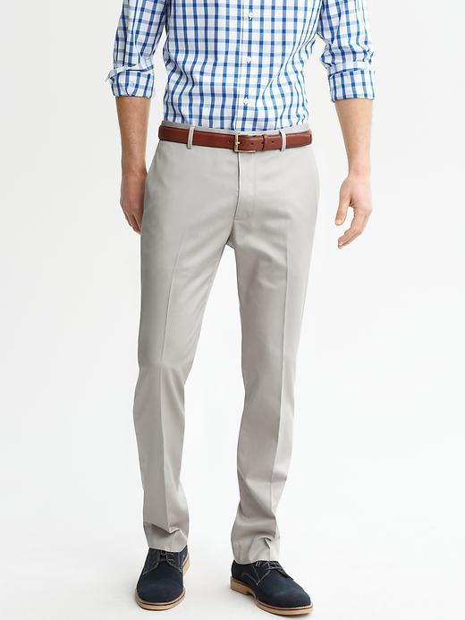Banana Republic Tailored Slim Non Iron Cotton Pant - Clay Patent