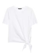 Banana Republic Womens Supima Cotton Tie-front Crew White Size Xxl