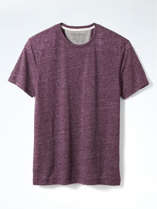 Banana Republic Mens Vintage Crew Tee - Secret Plum