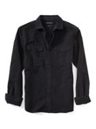 Banana Republic Mens Camden Fit Utility Shirt - Navy Star