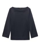 Banana Republic Womens Life In Motion Cool-comfort Fleece Wide-sleeve Top Navy Size S