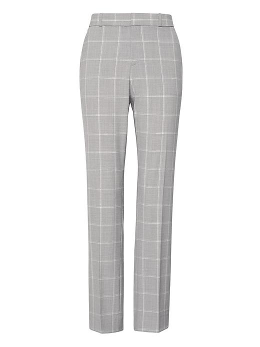 Banana Republic Womens Petite Ryan Slim Straight-fit Machine-washable Italian Wool Blend Pant Gray Size 8