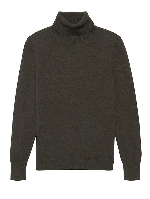 Banana Republic Womens Feather-touch Turtleneck Sweater Dark Olive Green Size Xs