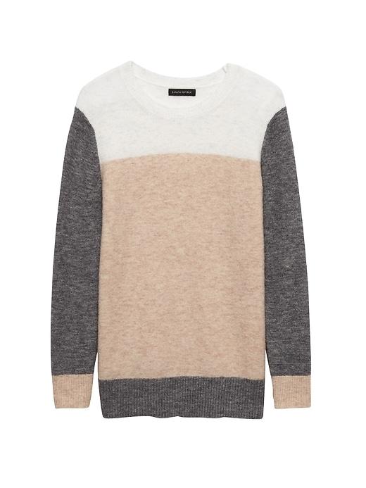 Banana Republic Womens Aire Color-block Crew-neck Sweater Natural Multi Size M