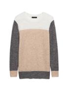 Banana Republic Womens Aire Color-block Crew-neck Sweater Natural Multi Size M