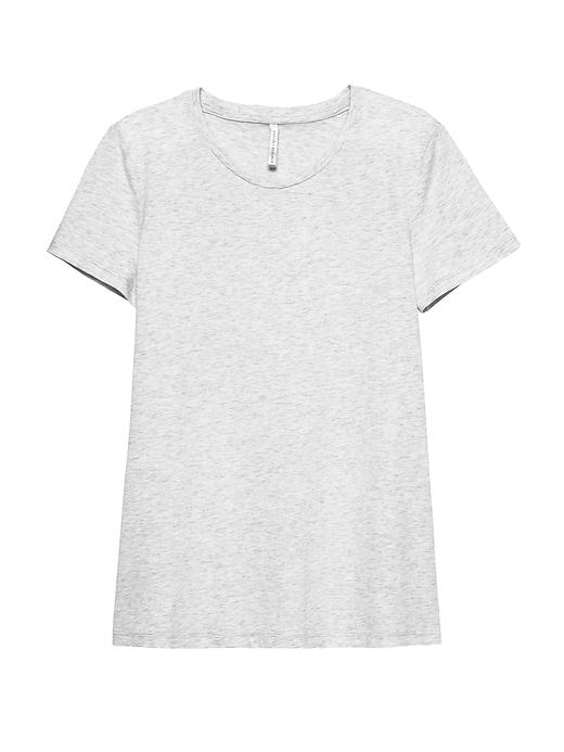Banana Republic Womens Crew-neck T-shirt Heather Light Gray Supima Cotton Size S