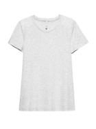 Banana Republic Womens Crew-neck T-shirt Heather Light Gray Supima Cotton Size S