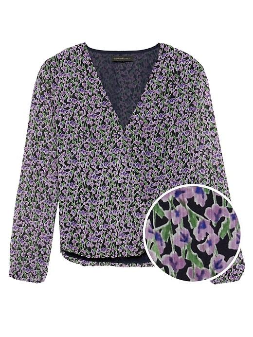 Banana Republic Japan Exclusive Floral Wrap-front Top
